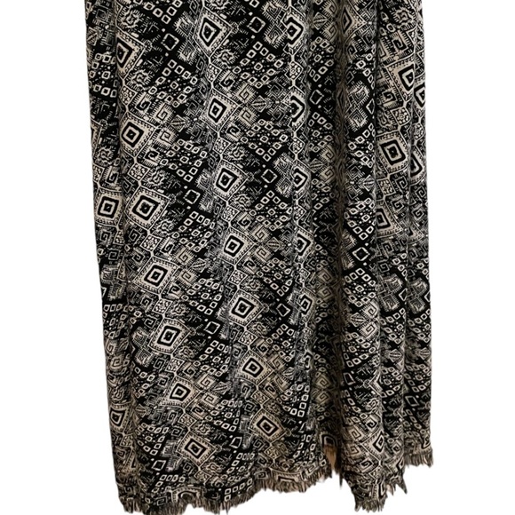 Anthropologie Mystree Size Small Geometric Fringed Hem Maxi Dress - Picture 3 of 9